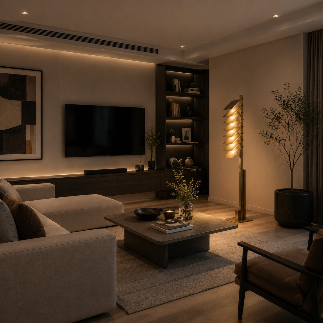 Modern Industrial Floor Lamp with Adjustable Aluminum Shade and Integrated LED in Bronze Finish