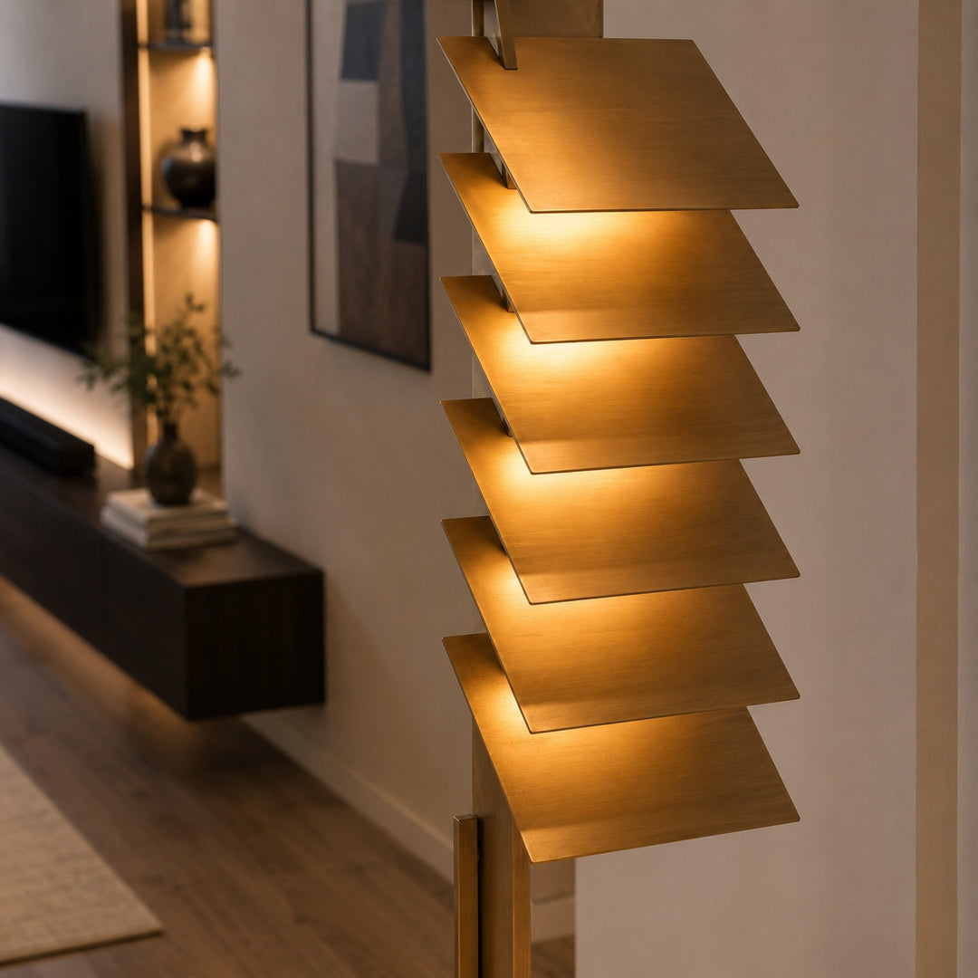 Modern Industrial Floor Lamp with Adjustable Aluminum Shade and Integrated LED in Bronze Finish