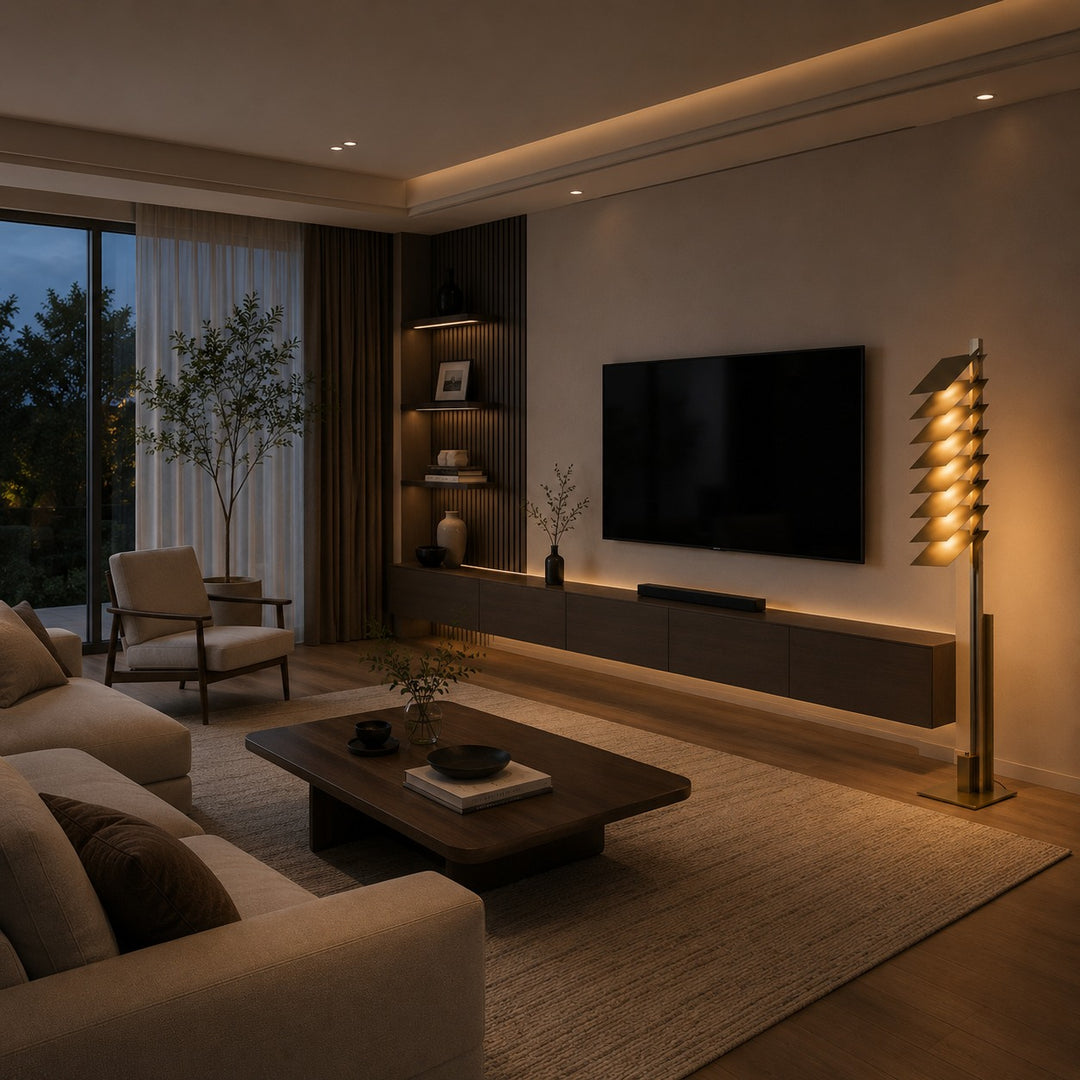 Modern Industrial Floor Lamp with Adjustable Aluminum Shade and Integrated LED in Bronze Finish