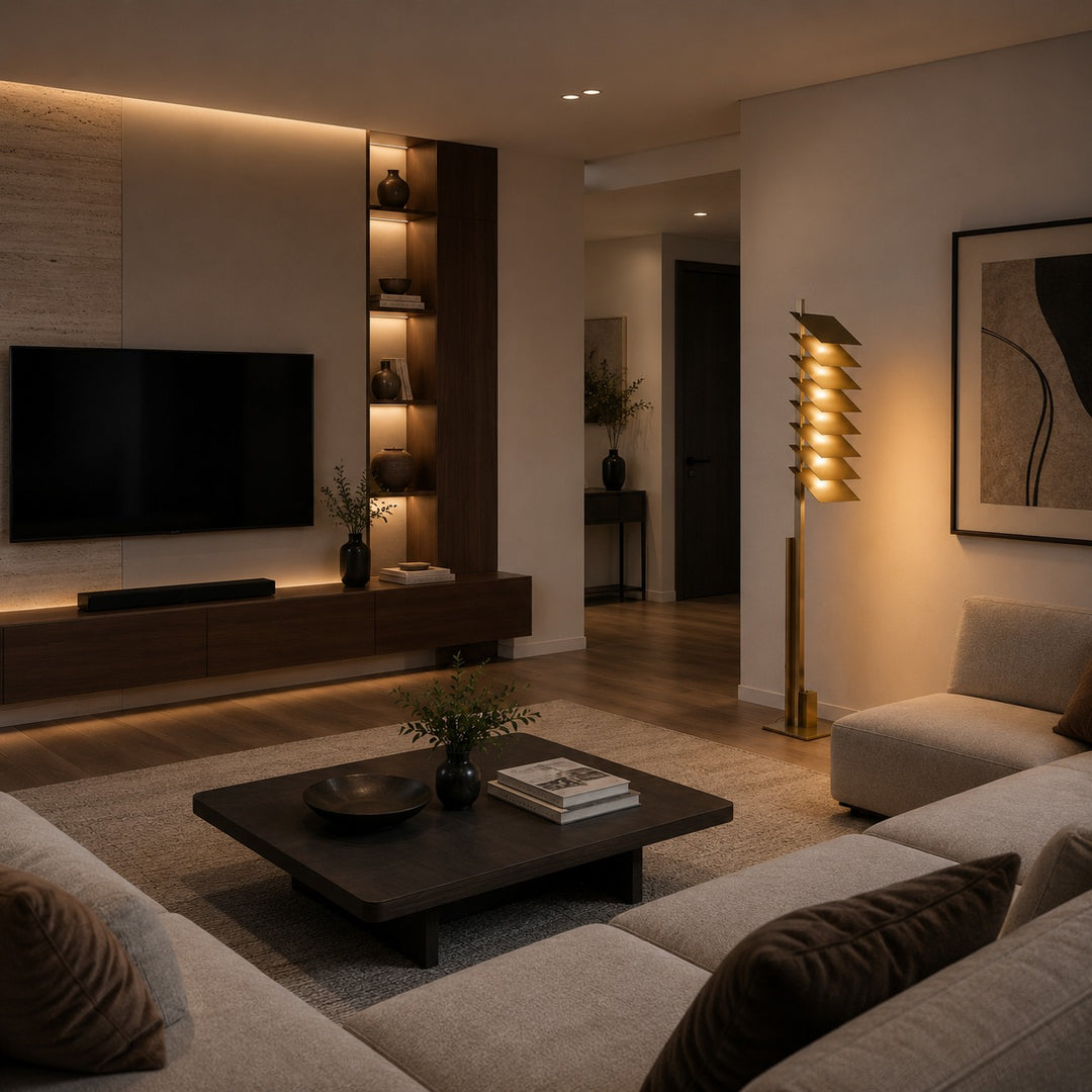 Modern Industrial Floor Lamp with Adjustable Aluminum Shade and Integrated LED in Bronze Finish