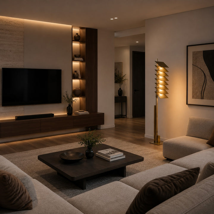 Modern Industrial Floor Lamp with Adjustable Aluminum Shade and Integrated LED in Bronze Finish