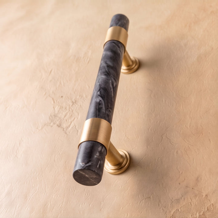 Modern Kitchen Cabinet Handles With Ergonomic Design Brass And Marble Durable Finish