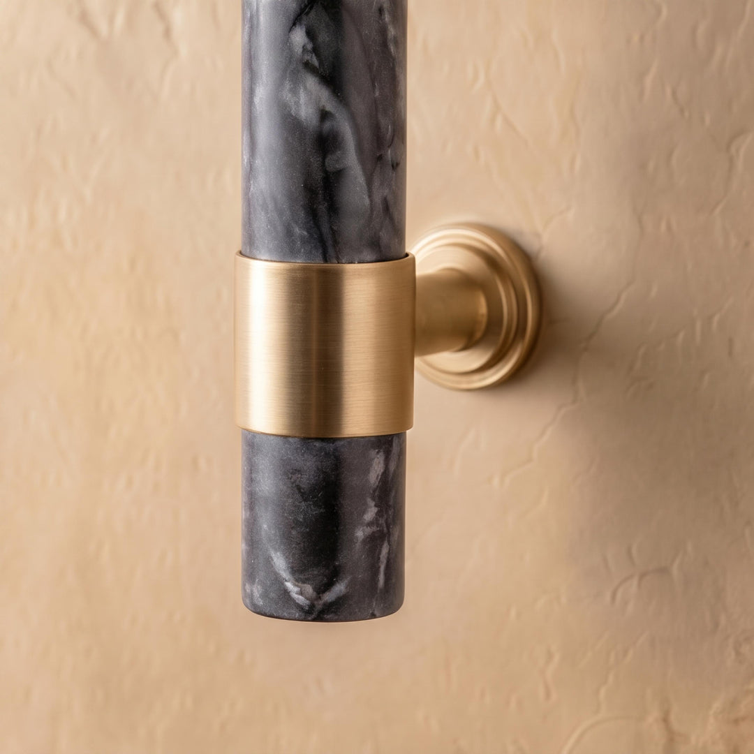 Modern Kitchen Cabinet Handles With Ergonomic Design Brass And Marble Durable Finish