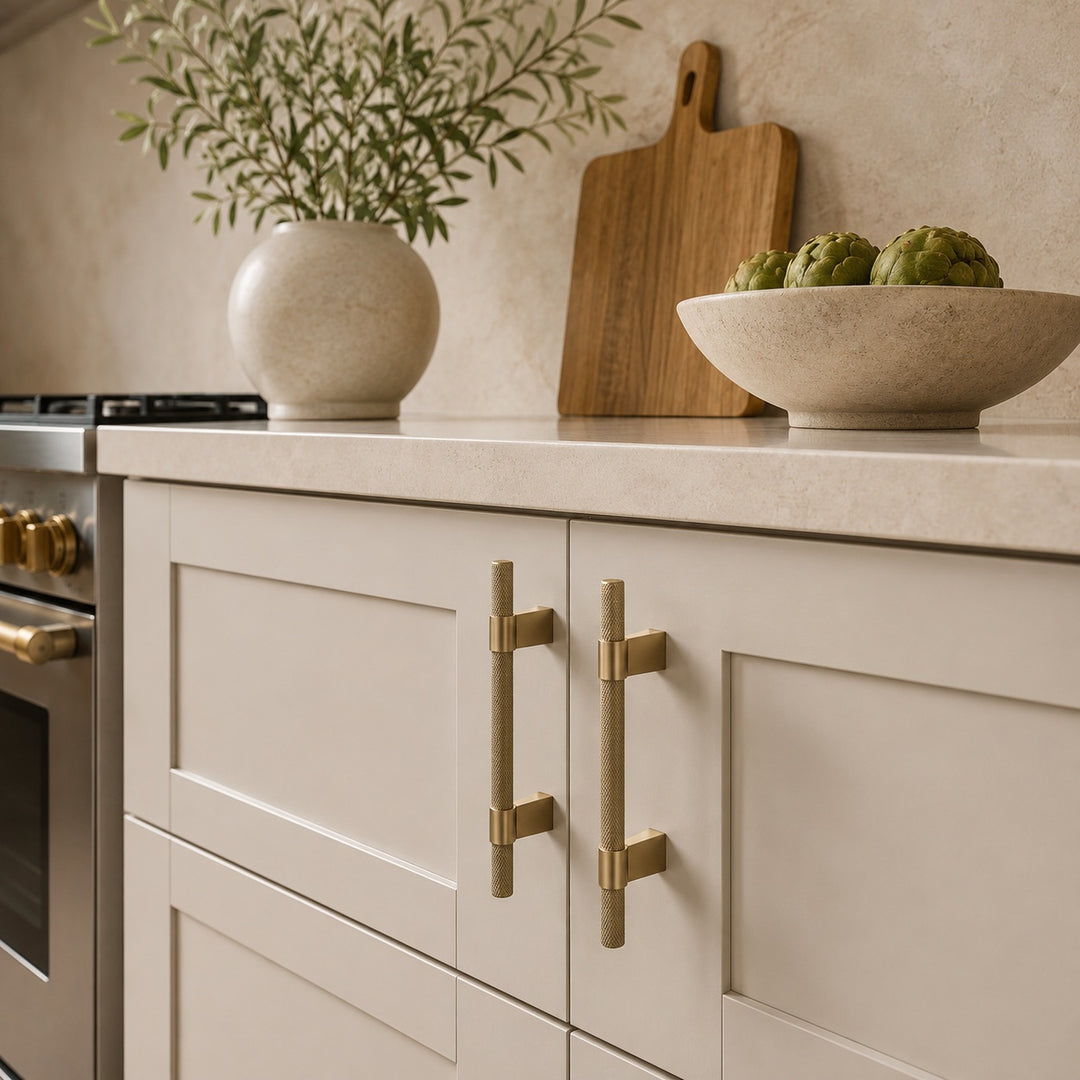 Modern Kitchen Cabinet Handles With Ergonomic Design Brass And Marble Durable Finish