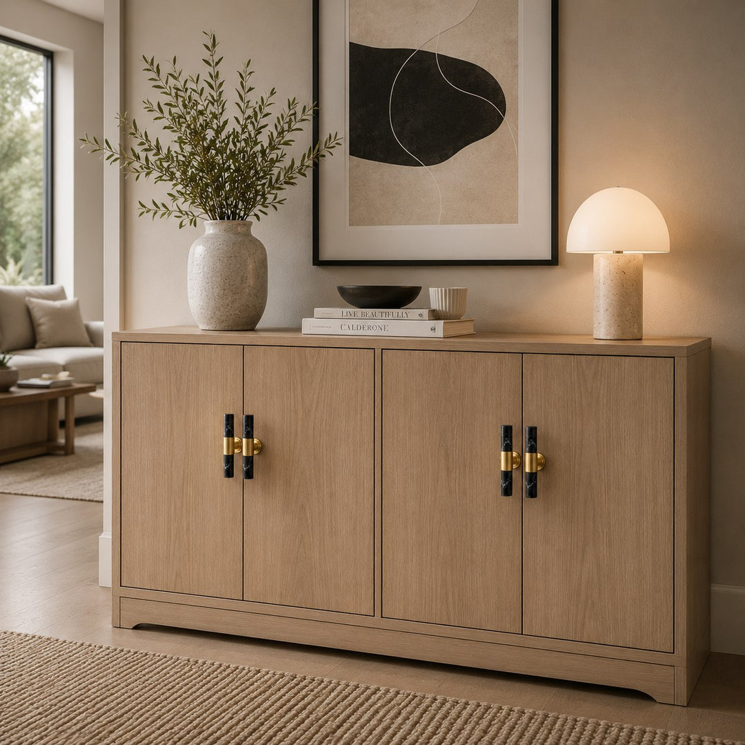 Modern Kitchen Cabinet Handles With Ergonomic Design Brass And Marble Durable Finish