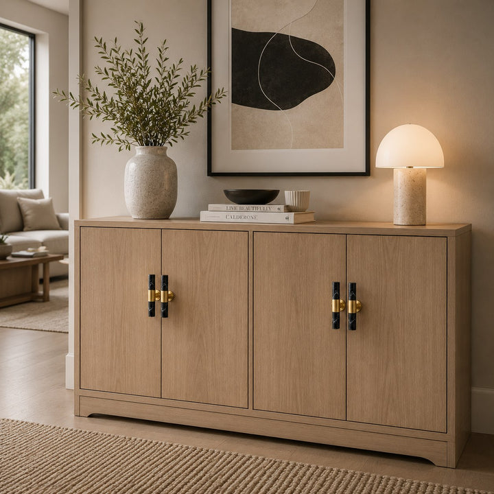 Modern Kitchen Cabinet Handles With Ergonomic Design Brass And Marble Durable Finish
