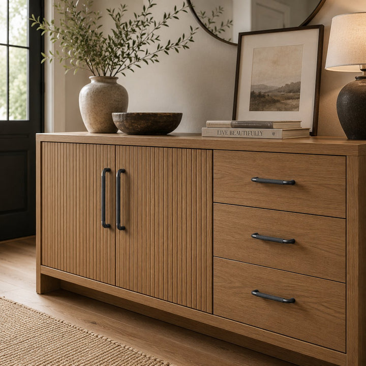 Modern Knurled Cabinet Handles and Knobs Set with Textured Grip for Easy Installation in Durable Metal