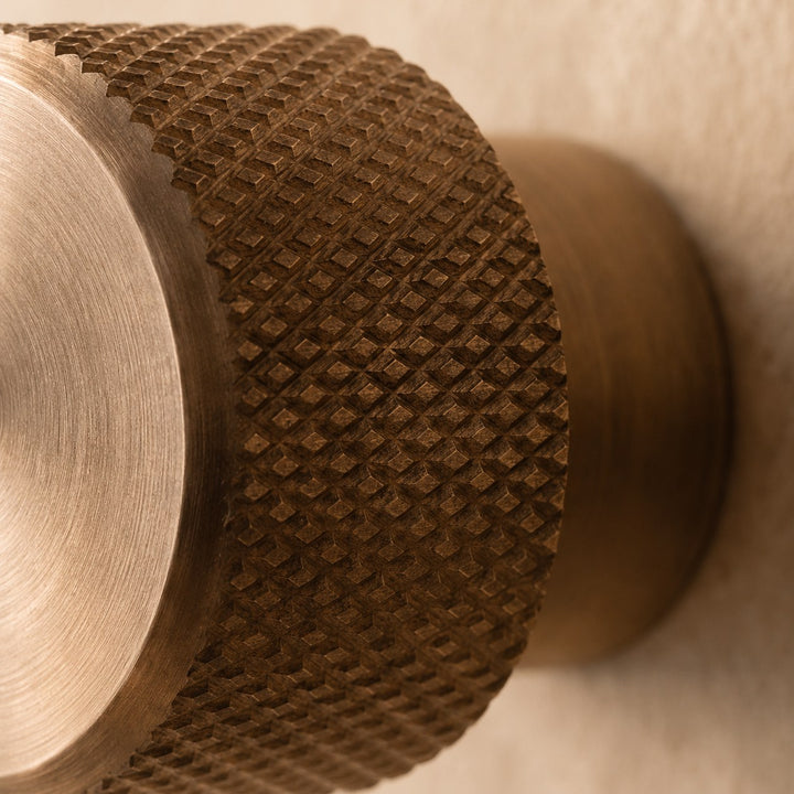 Modern Knurled Cabinet Handles and Knobs Set with Textured Grip for Easy Installation in Durable Metal