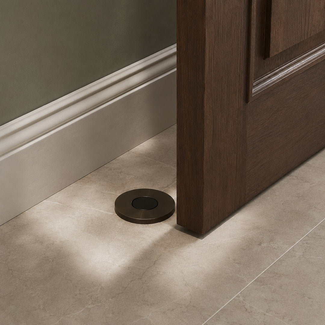 Modern Magnetic Door Stop Brass Concealed Design Durable Tripping Prevention Mechanism