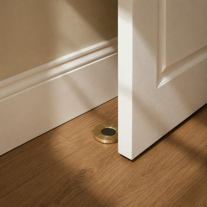 Modern Magnetic Door Stop Brass Concealed Design Durable Tripping Prevention Mechanism