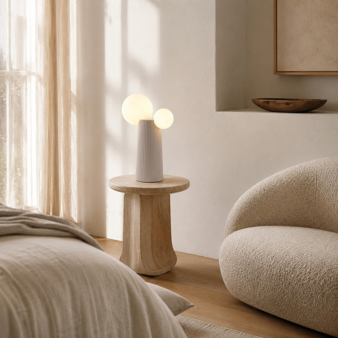 Modern Table Lamp Adjustable Height Resin Indoor LED Light with Inline Switch