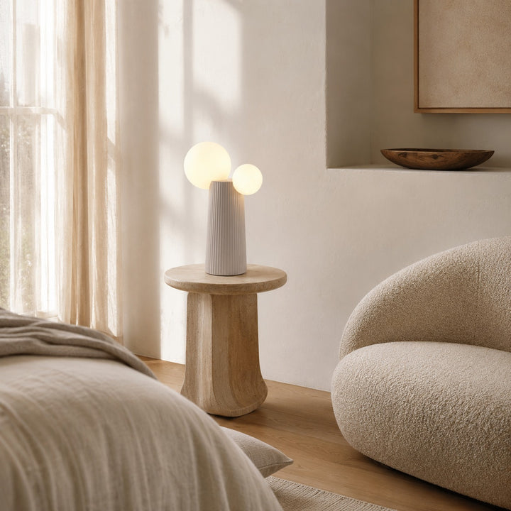Modern Table Lamp Adjustable Height Resin Indoor LED Light with Inline Switch