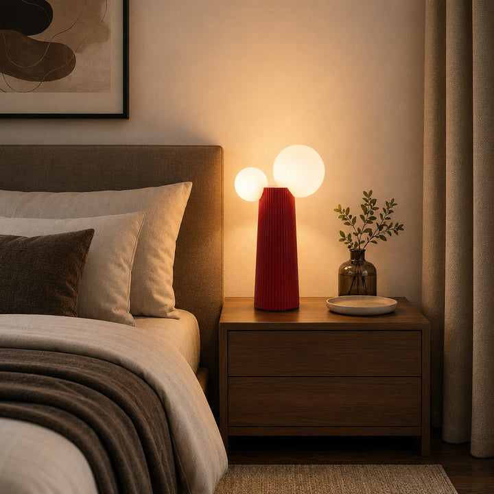 Modern Table Lamp Adjustable Height Resin Indoor LED Light with Inline Switch