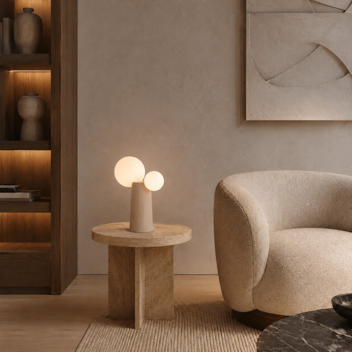 Modern Table Lamp Adjustable Height Resin Indoor LED Light with Inline Switch