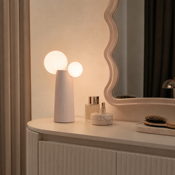 Modern Table Lamp Adjustable Height Resin Indoor LED Light with Inline Switch