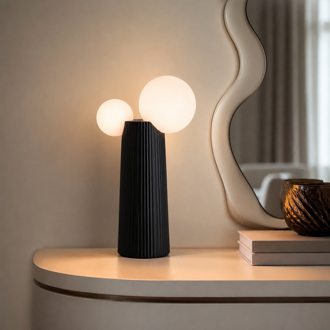 Modern Table Lamp Adjustable Height Resin Indoor LED Light with Inline Switch