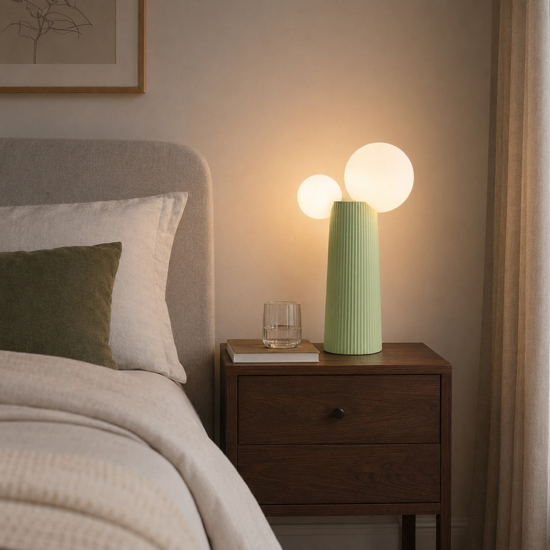Modern Table Lamp Adjustable Height Resin Indoor LED Light with Inline Switch