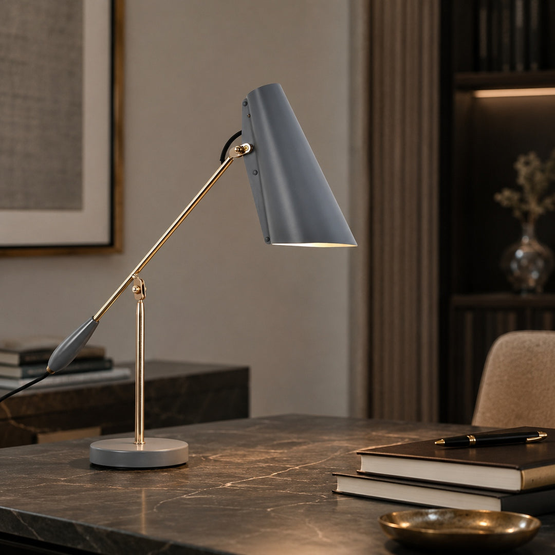 Modern Table Lamp Adjustable Steel LED with Inline Switch for Indoor Use