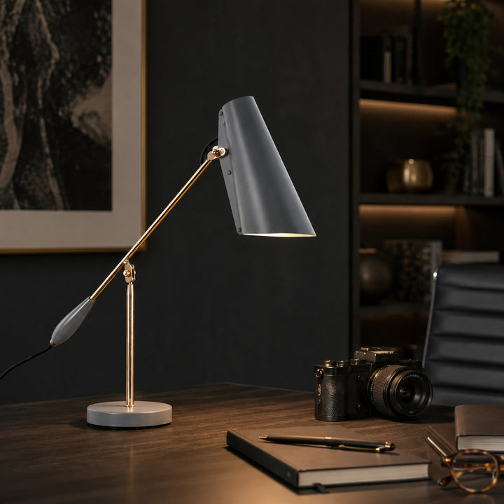 Modern Table Lamp Adjustable Steel LED with Inline Switch for Indoor Use