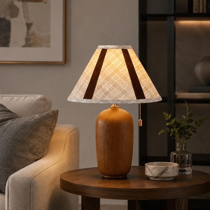 Modern Wood Table Lamp Adjustable LED Design for Home Office Nightstand or Desk Use