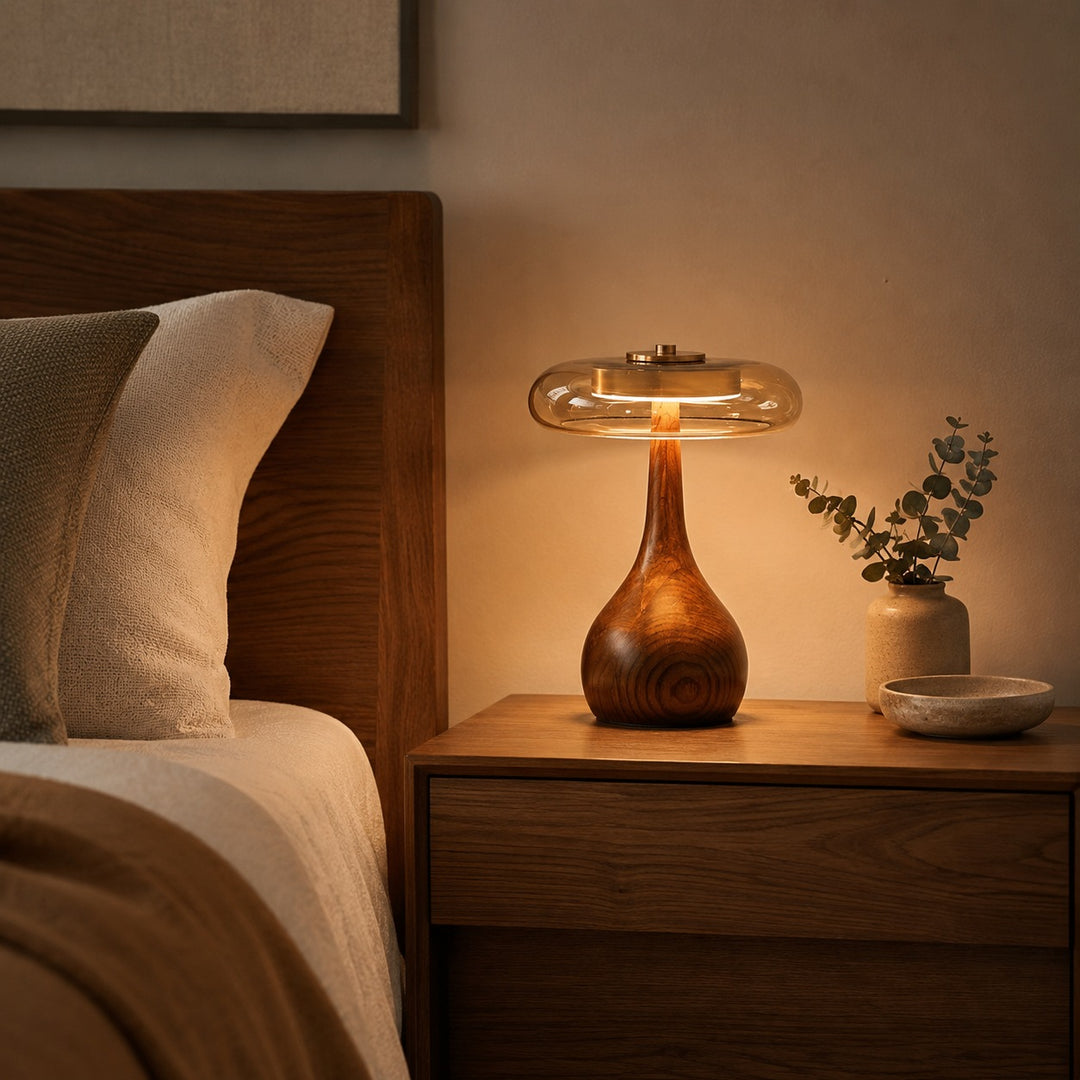 Modern Table Lamp with Adjustable Shade and Metal Base for Home Office or Bedroom Lighting