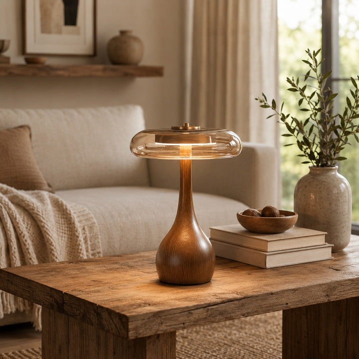 Modern Table Lamp with Adjustable Shade and Metal Base for Home Office or Bedroom Lighting