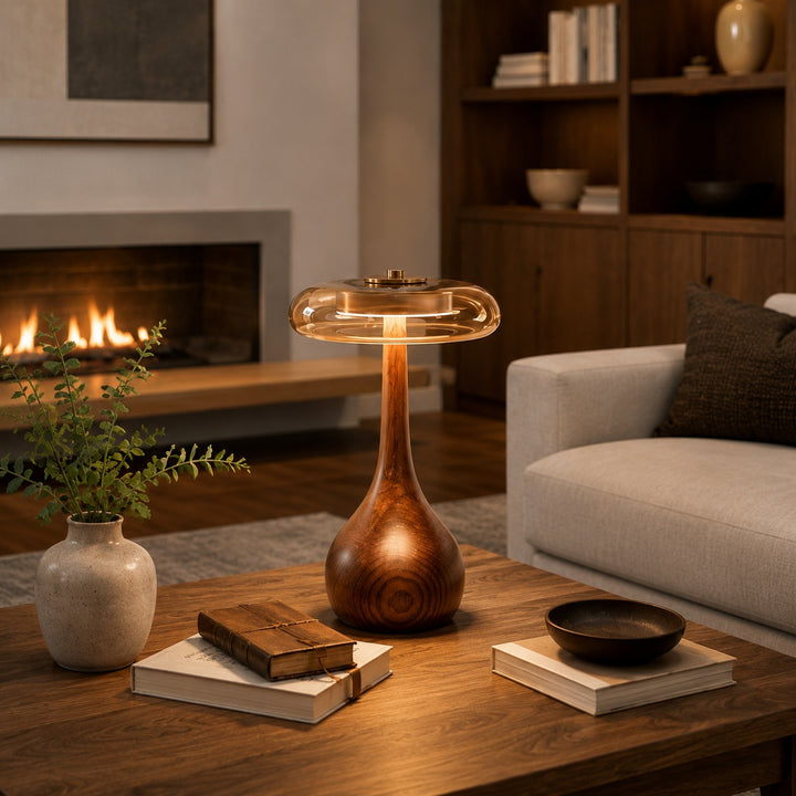 Modern Table Lamp with Adjustable Shade and Metal Base for Home Office or Bedroom Lighting