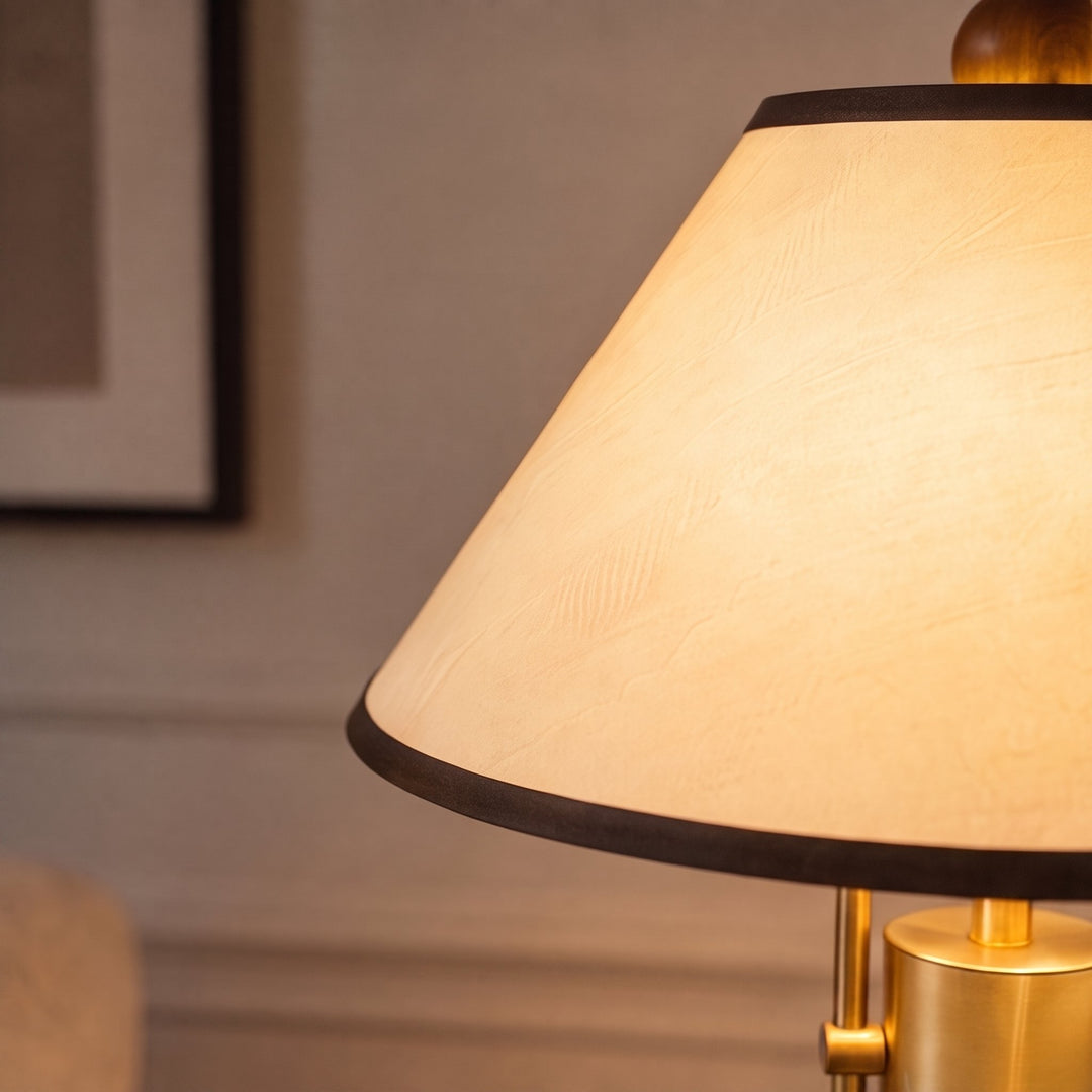 Modern Table Lamp with Fabric Shade and Solid Wood Body for Indoor Use LED Compatible