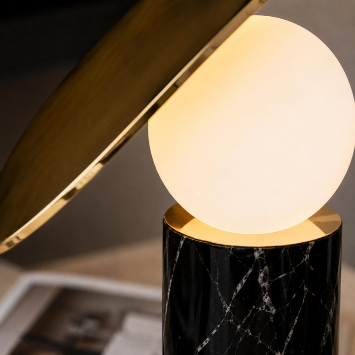 Modern Table Lamp with Rotating Shade and Marble Base for Adjustable Indoor Lighting