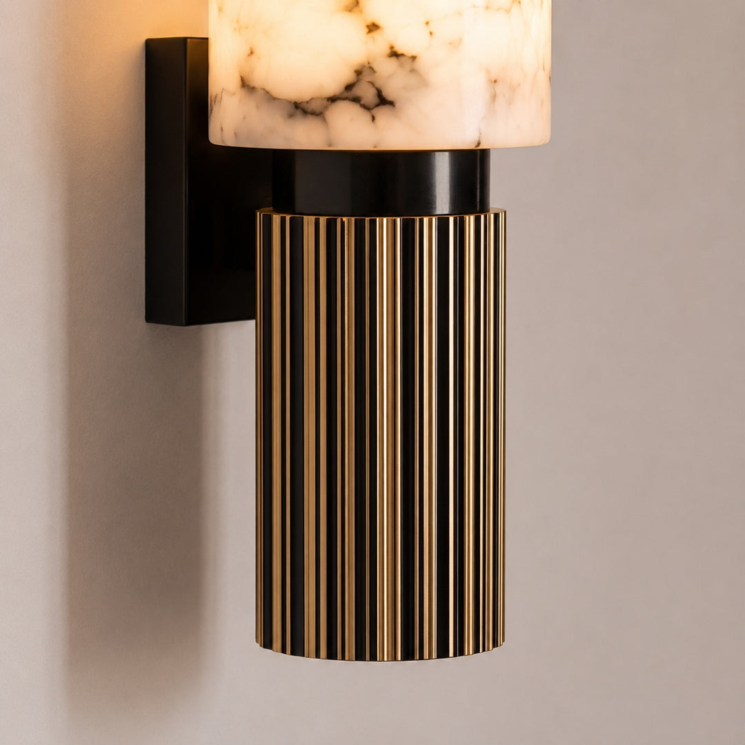 Modern Wall Light Hardwired Polished Marble LED Fixture for Elegant Illumination