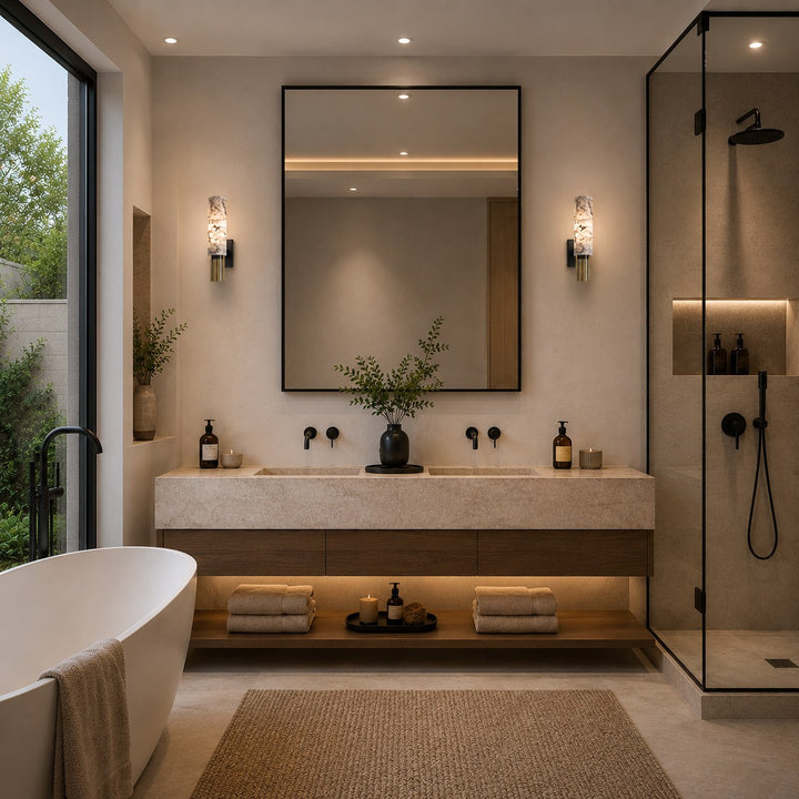 Modern Wall Light Hardwired Polished Marble LED Fixture for Elegant Illumination