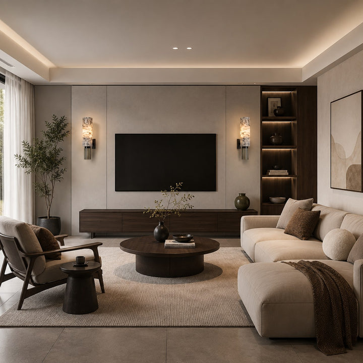 Modern Wall Light Hardwired Polished Marble LED Fixture for Elegant Illumination