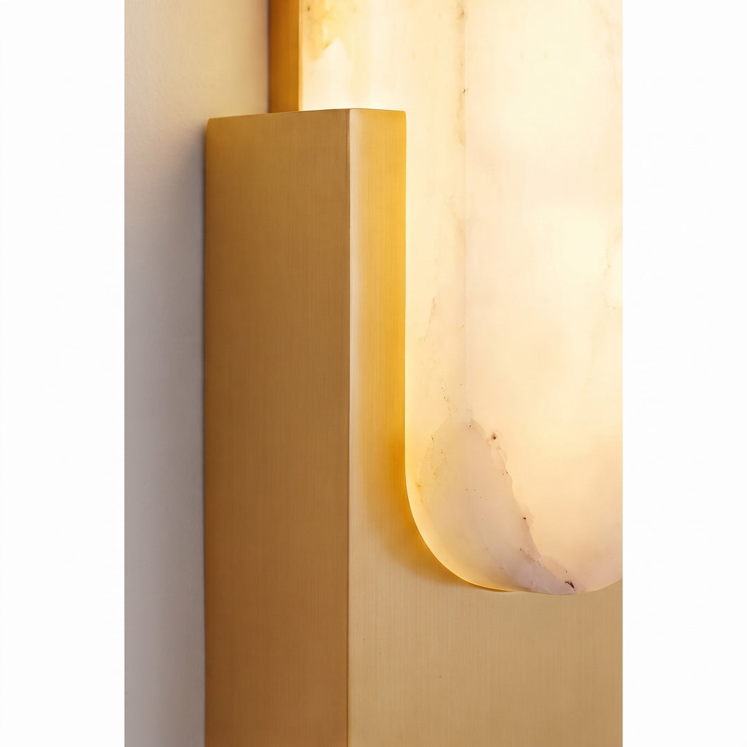 Modern Wall Light Minimalist Flush Mount Artificial Alabaster Integrated LED Sconce Light