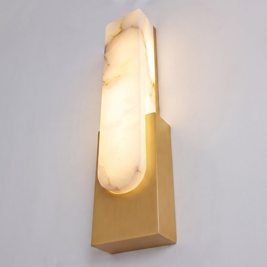 Modern Wall Light Minimalist Flush Mount Artificial Alabaster Integrated LED Sconce Light