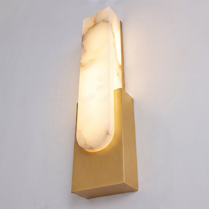 Modern Wall Light Minimalist Flush Mount Artificial Alabaster Integrated LED Sconce Light