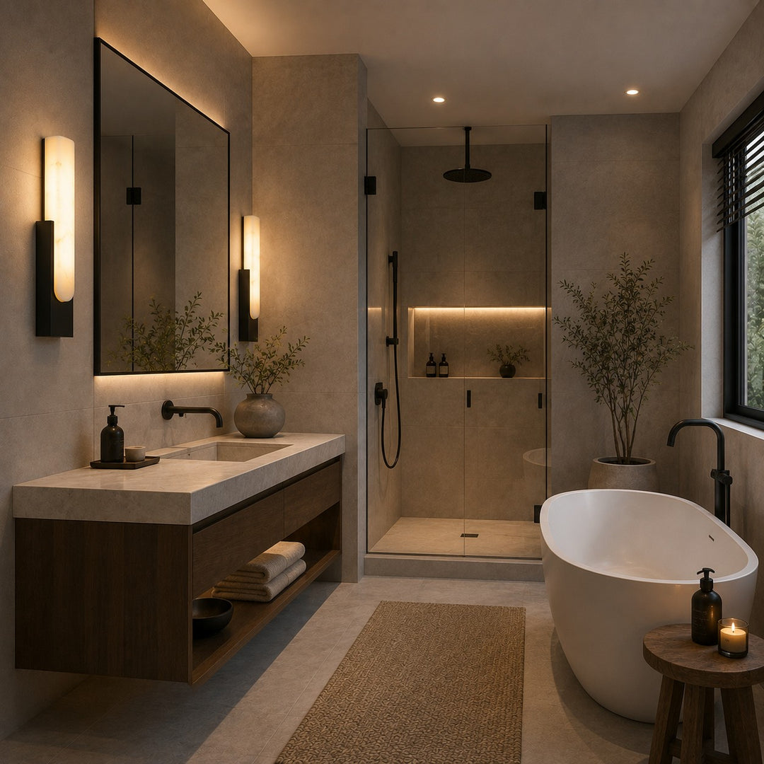 Modern Wall Light Minimalist Flush Mount Artificial Alabaster Integrated LED Sconce Light