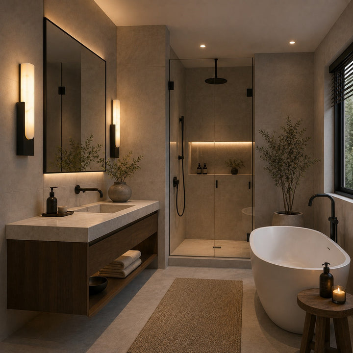 Modern Wall Light Minimalist Flush Mount Artificial Alabaster Integrated LED Sconce Light