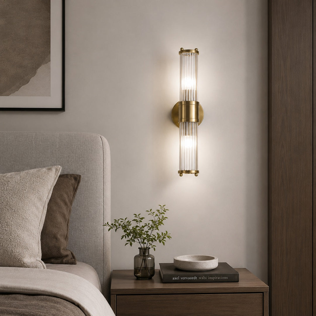 Modern Wall Sconce Glass Shade Wall Mounted Iron Chrome Gold Finish LED 3000K Warm White