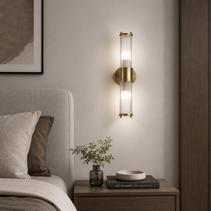 Modern Wall Sconce Glass Shade Wall Mounted Iron Chrome Gold Finish LED 3000K Warm White