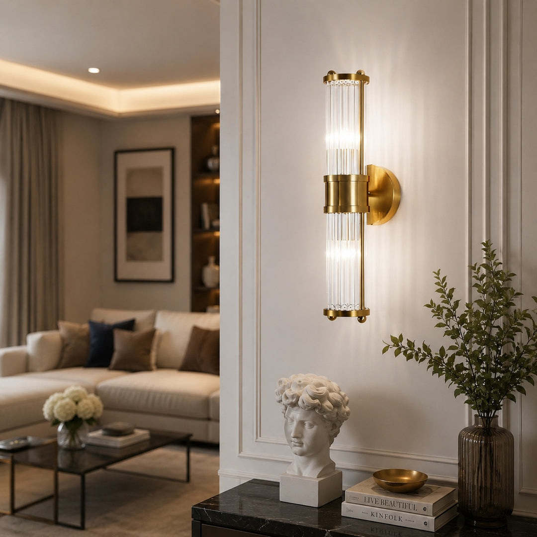 Modern Wall Sconce Glass Shade Wall Mounted Iron Chrome Gold Finish LED 3000K Warm White