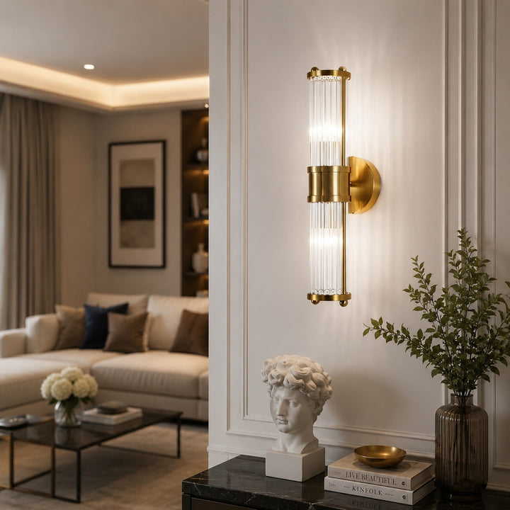 Modern Wall Sconce Glass Shade Wall Mounted Iron Chrome Gold Finish LED 3000K Warm White