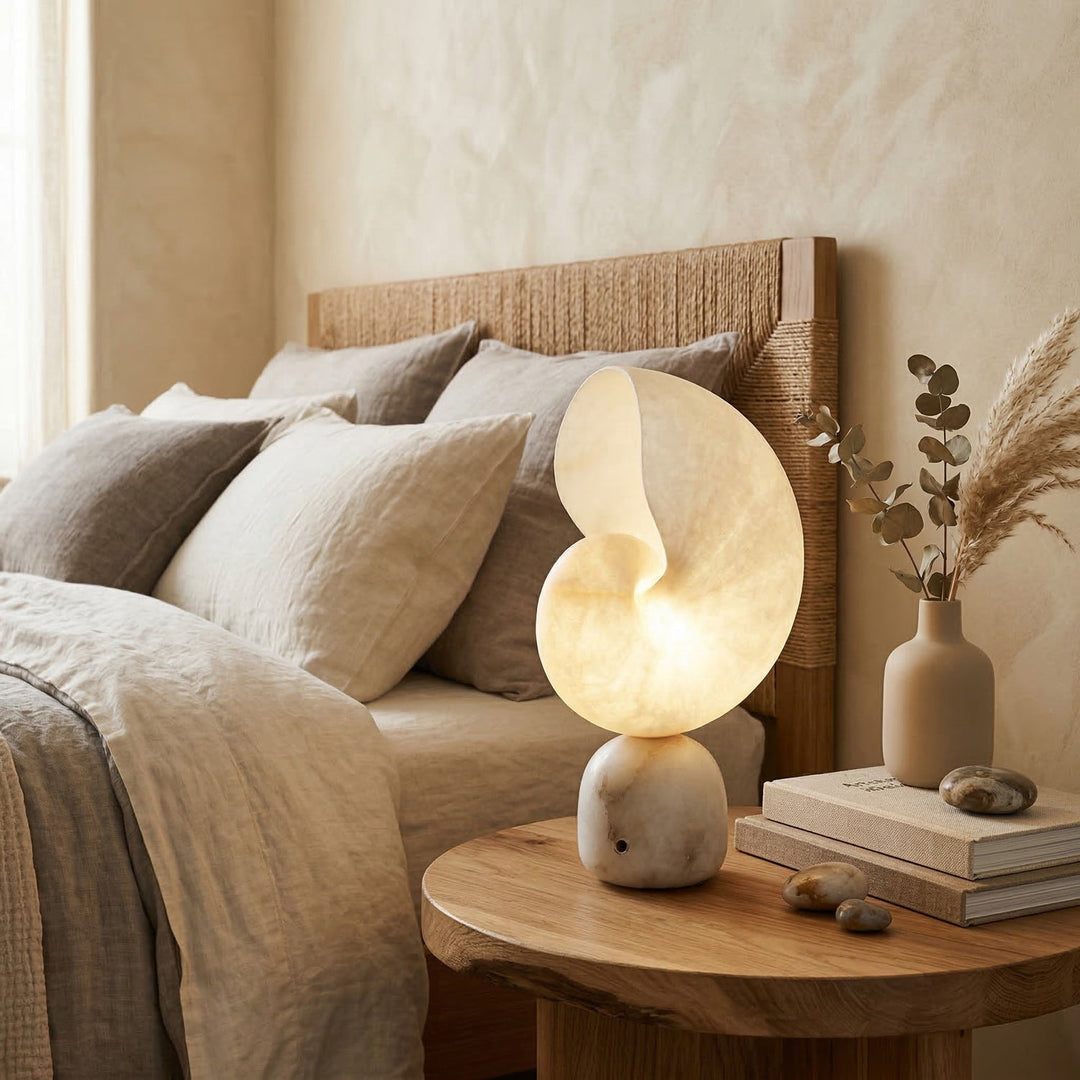 Modern Alabaster Table Lamp with Touch Control USB Charging and Adjustable Brightness for Bedside Use 5