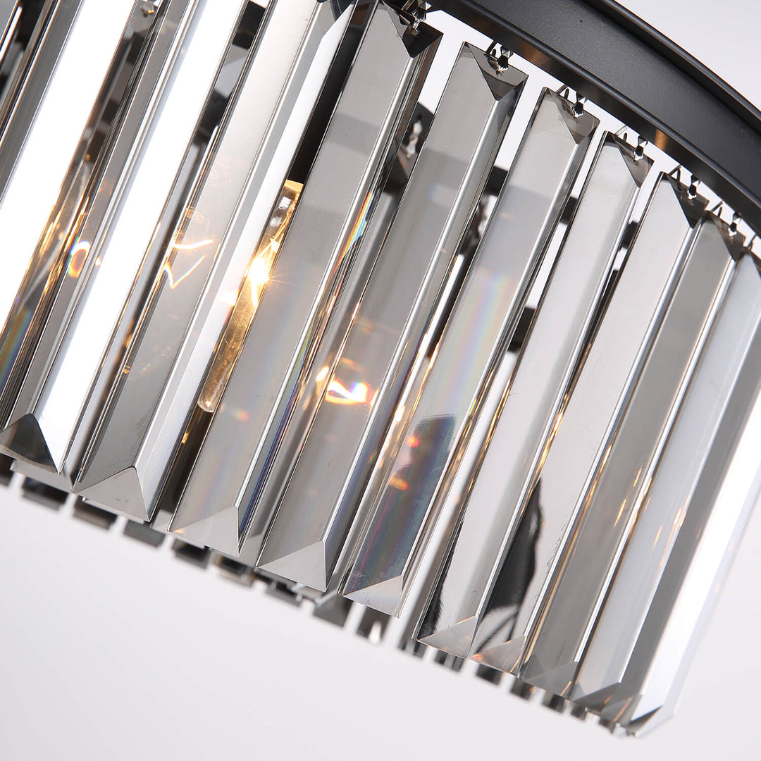 Modern Black Chandelier Pendant Light Adjustable Metal K9 Crystal 15 Lights for Elegant Illumination 7