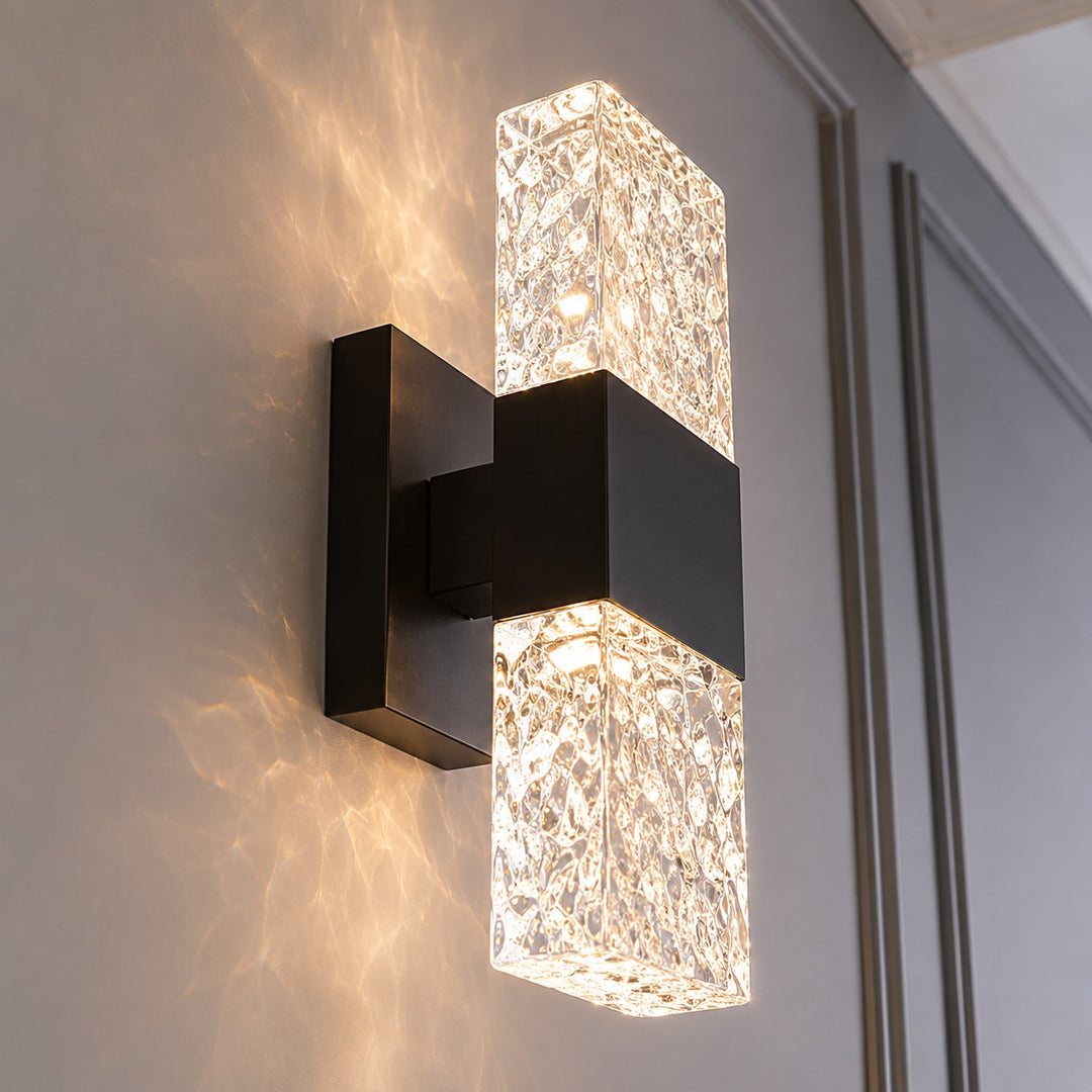 Modern Crystal Wall Sconce LED Wall Light Electroplated Hardware Dimmable Warm White 3000K