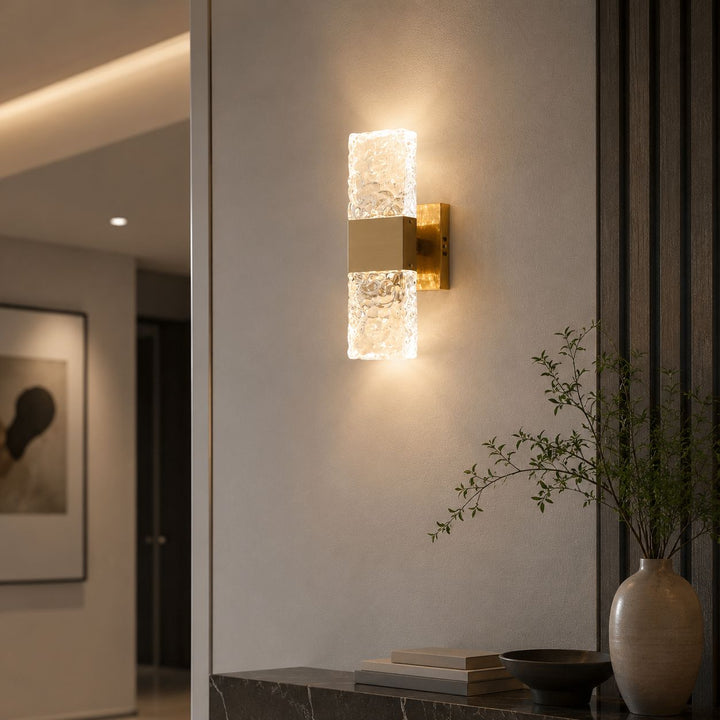 Modern Crystal Wall Sconce LED Wall Light Electroplated Hardware Dimmable Warm White 3000K