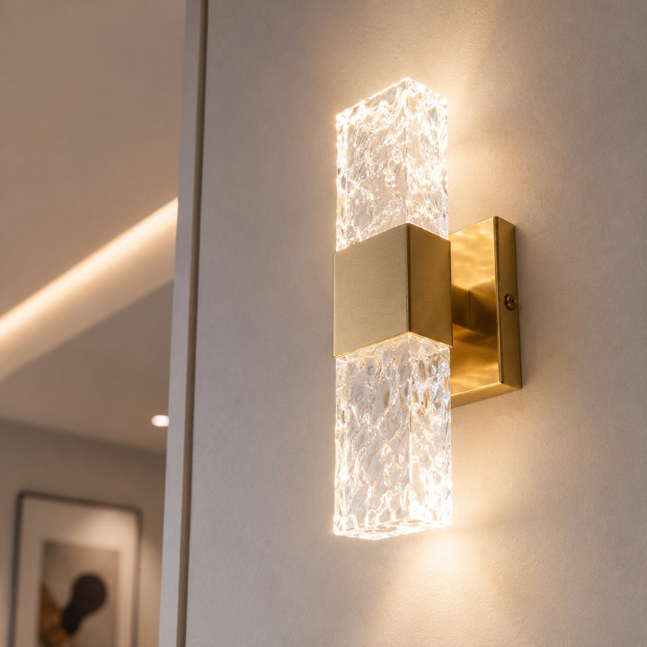 Modern Crystal Wall Sconce LED Wall Light Electroplated Hardware Dimmable Warm White 3000K