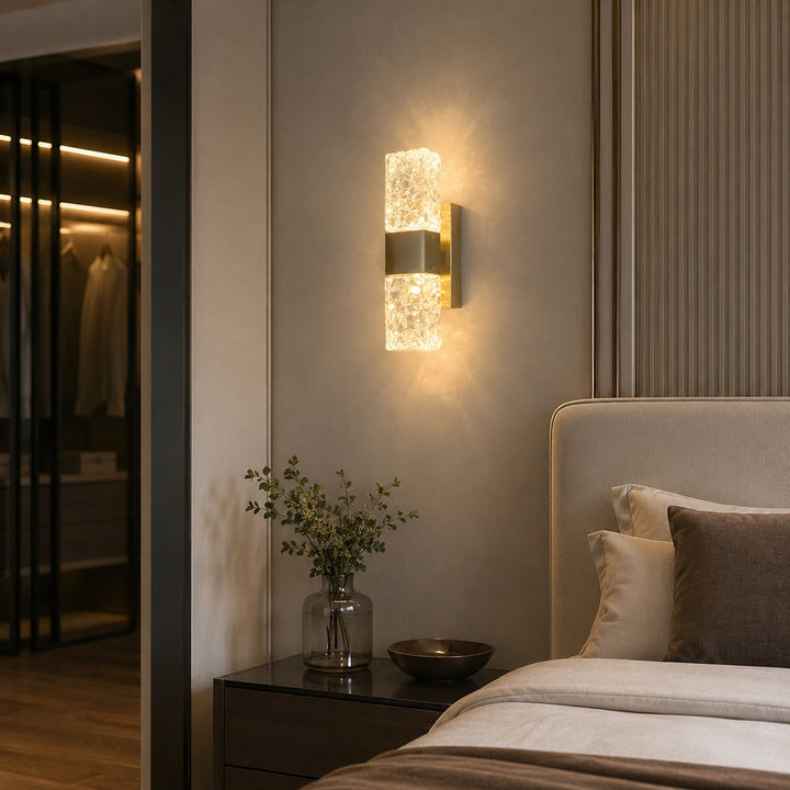 Modern Crystal Wall Sconce LED Wall Light Electroplated Hardware Dimmable Warm White 3000K