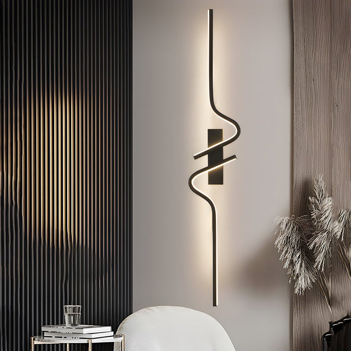 Modern Curved Wall Sconce Adjustable LED Wall Light Black Aluminum Three Color Temperatures 3
