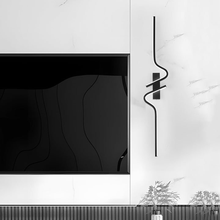 Modern Curved Wall Sconce Adjustable LED Wall Light Black Aluminum Three Color Temperatures 4