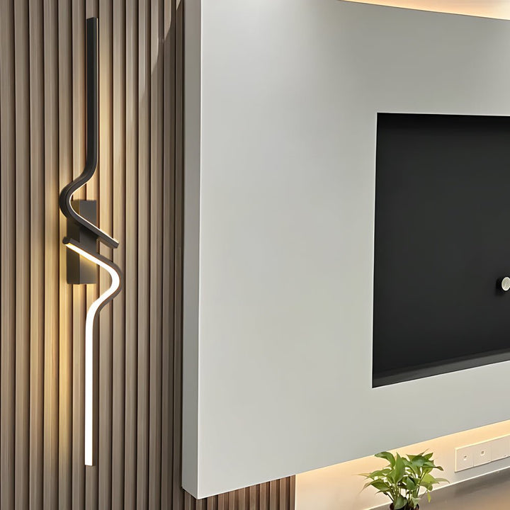 Modern Curved Wall Sconce Adjustable LED Wall Light Black Aluminum Three Color Temperatures 6